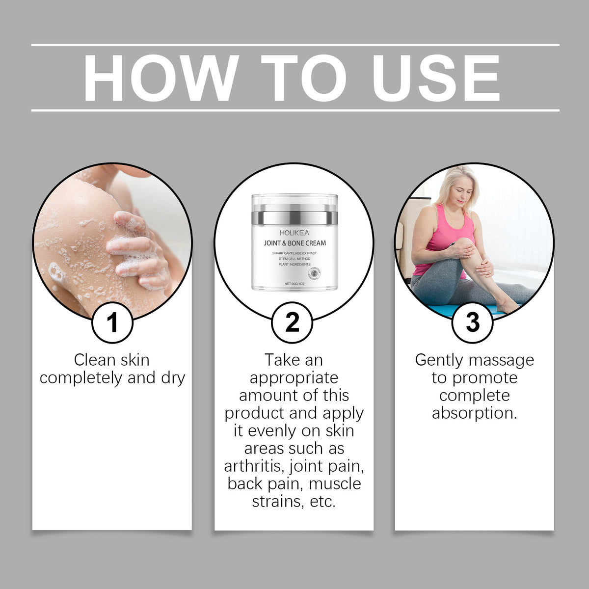 Houkea Shark Body Cream, Gentle Moisturizing Cream To Relieve Wrist And Knee Discomfort And Improve Flexibility