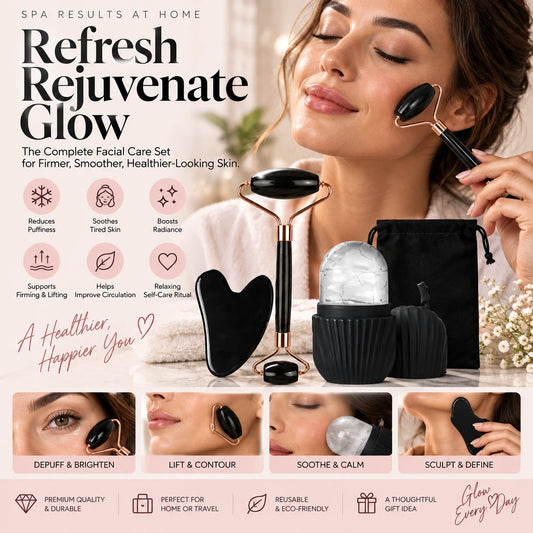 Facial Ice Roller and Gua Sha Set