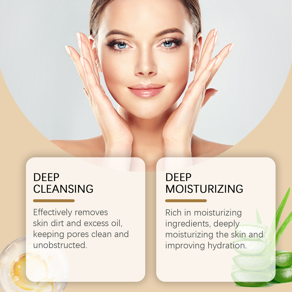 WoodSleep Cucumber And Aloe Vera Hydrating Gel Facial Cleansing Aloe Vera Gel Moisturizing Nourishing Gentle Exfoliating