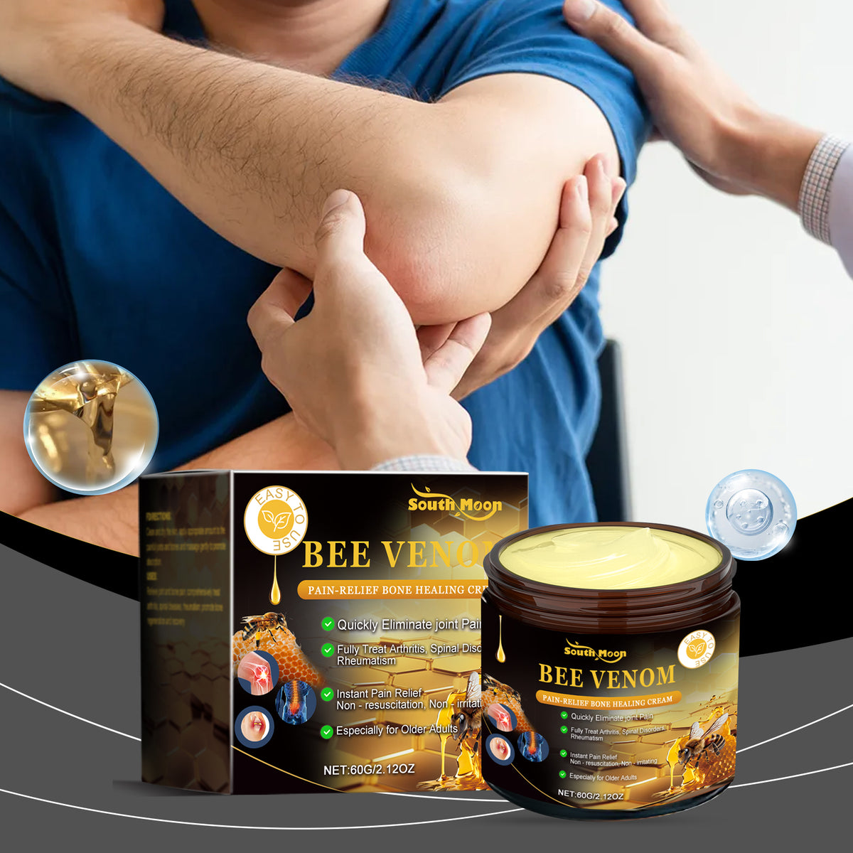 South Moon Bee Venom Joint Soothing Cream Apply To Relieve Knee And Wrist Joint Discomfort